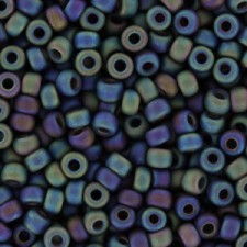 Miyuki rocailles Perlen 8/0 - Matted transparent brown ab 8-135FR